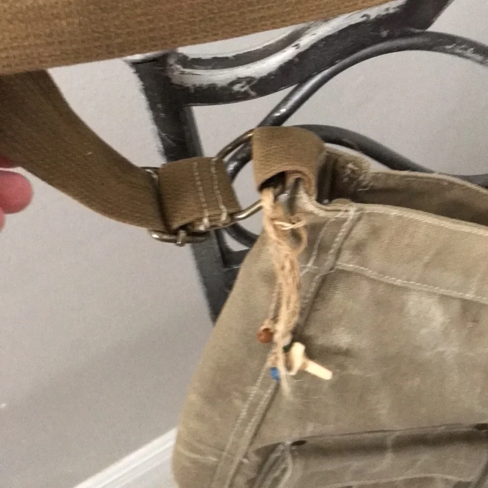 UNISEX Large utility wash canvas messenger bag
